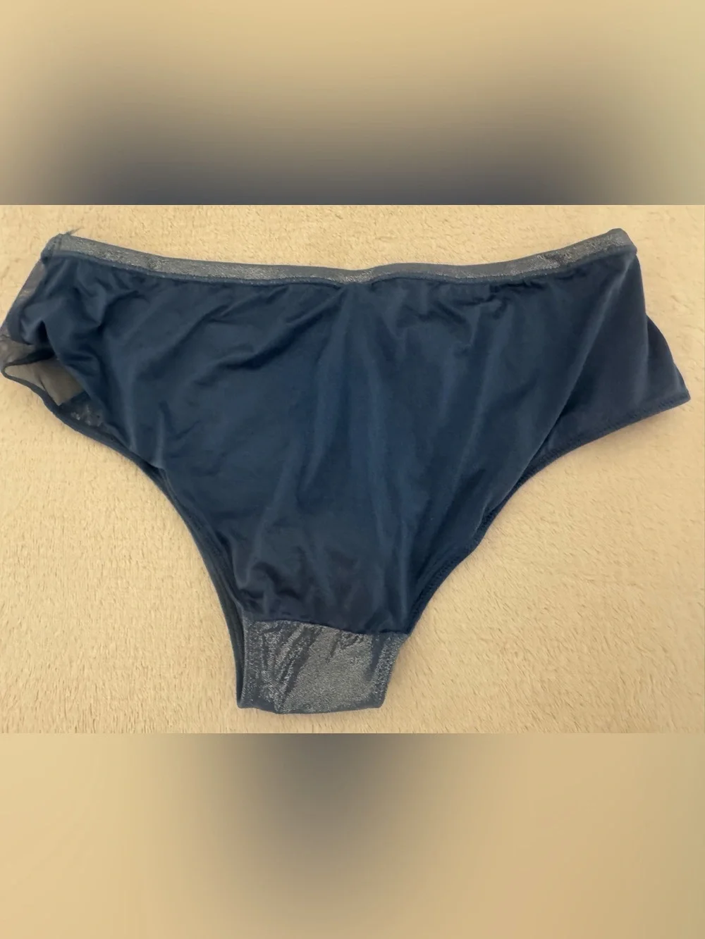 Victoria's Secret Blue Hiphugger Panties SIZE SMALL SEXY GLITTER SPARKLE NEW